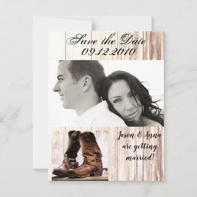 4x5 Save the Date Card Boost Country Rustic Wester Einladung (Vorderseite)