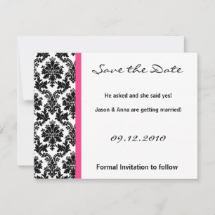 4x5-Save the Date-Karte - Schwarze Damaskus und Ho Save The Date