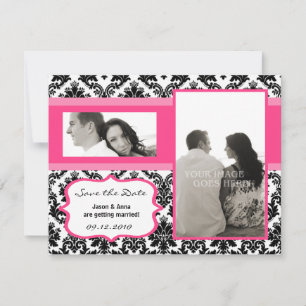4x5-Save the Date-Karte - Schwarze Damaskus und Ho Save The Date