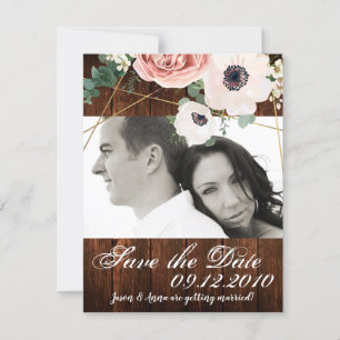 4x5 Save the Date Kartengeometrischer Garten Rose  Einladung