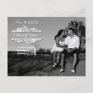 4x5 Typografie Save the Date Foto Ankündigung Postkarte