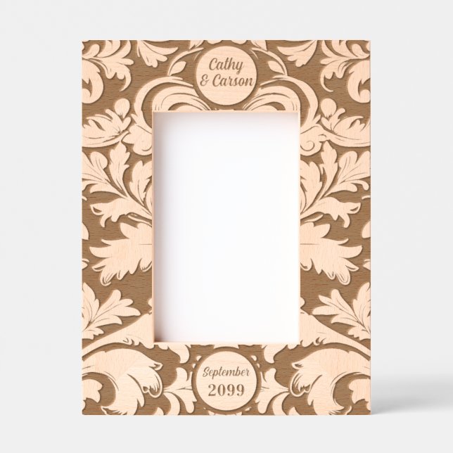 4x6 Fett Botanische Blätter mit benutzerdefinierte Geätzte Rahmen (Vorderseite)