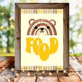 4x6 Food Station Boho Woodland Bären Geburtstag Poster