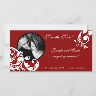 4x8 Crimson Red Floral Verlobung Ankündigung