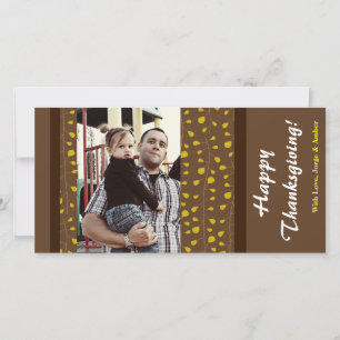 4x8 Gelbe und braune Blätter FOTO Erntedank Card Feiertagskarte