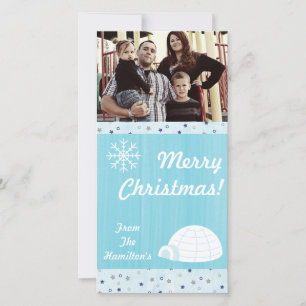 4x8 Icy Iglu Baby Blue FOTO Card Feiertagskarte