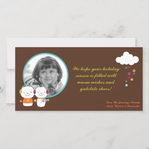 4x8 Modern Snowman Snow Flake FOTO Weihnachtskarte Feiertagskarte