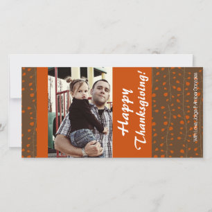 4x8 Orange & Brown Blätter FOTO Erntedank Card Feiertagskarte