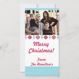 4x8 Polka dot Christmas Ornaments FOTO Card Feiertagskarte