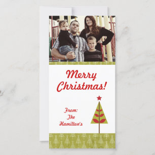 4x8 Red Star Weihnachtsbaum FOTO Card Feiertagskarte