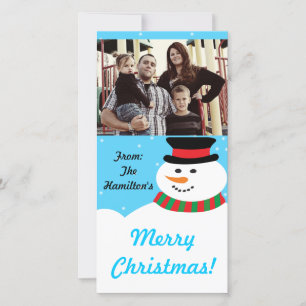 4x8 Snowman Snowman FOTO Card Feiertagskarte