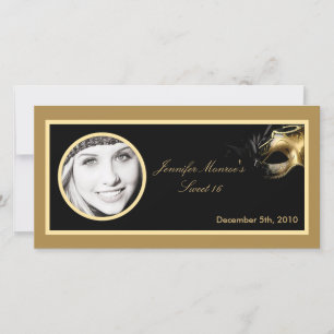 4x8 Sweet 16 Gold Black Party Ankündigung
