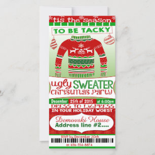 4x8 Ticketstil Weihnachten Party Einladung Erwachs