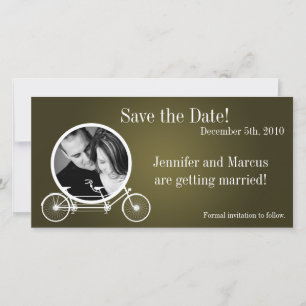 4x8 Verlobung Ankündigung braunes Doppelfahrrad