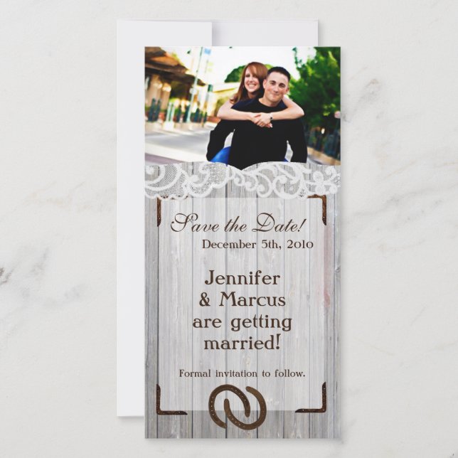 4x8 Verlobung Ankündigung von Pferdeschuhen auf Ho (Vorderseite)