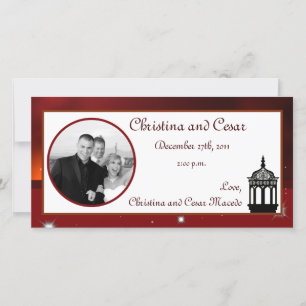 4x8 Verlobung Foto Ankündigung Maroon Lantern