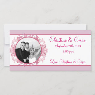 4x8 Verlobung Foto Ankündigung Rosa/Lila Kinn