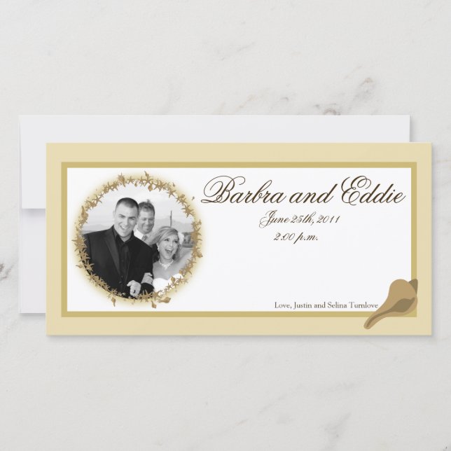 4x8 Verlobung Foto Ankündigung Sandy Beach (Vorderseite)