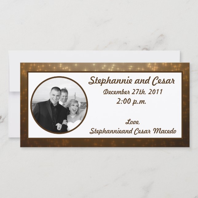 4x8 Verlobung Foto Ankündigung Winter Brown (Vorderseite)