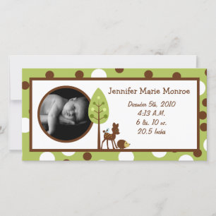 4x8 Wald Freunde Geburtsankündigung Ankündigung