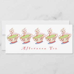 4x9.25" Nachmittags Einladung Tee