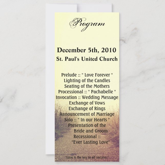 4x9.25 Programmkarten - Gehweg zum Sonnenaufgang Einladung (Vorderseite)