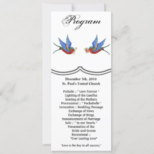 4x9.25 Programmkarten Traditioneller Bird Tattoo S Einladung