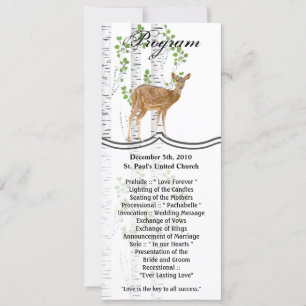 4x9.25 Programmkarten XMAS Deer Doe Woodland Buck Einladung