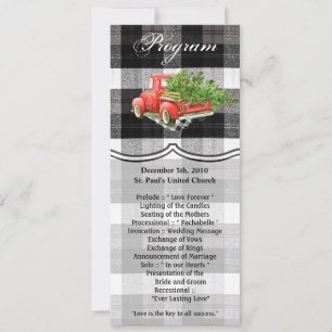 4x9.25 Programmkarten XMAS Truck Buffalo Kariert B Einladung
