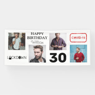 4x Foto Collage Lockdown Alles Gute zum Geburtstag Banner