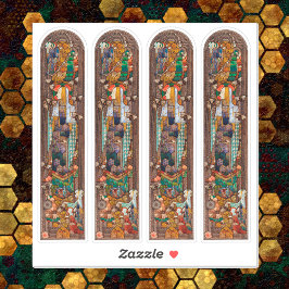 4xStained Glass Window Design of St. Gobnait Aufkleber