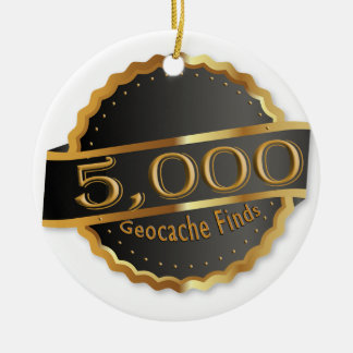 5000 FINDS GEOCACHING ACHIEVEMENT AWARD KERAMIK ORNAMENT