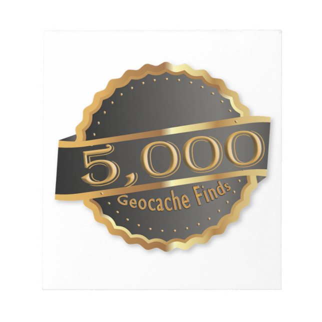 5000 FINDS GEOCACHING ACHIEVEMENT AWARD NOTIZBLOCK (Vorderseite)