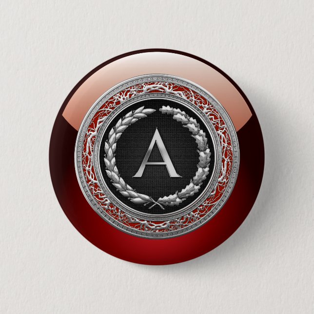 [500] "A" Vintage Silber-Monogramm Button (Vorderseite)