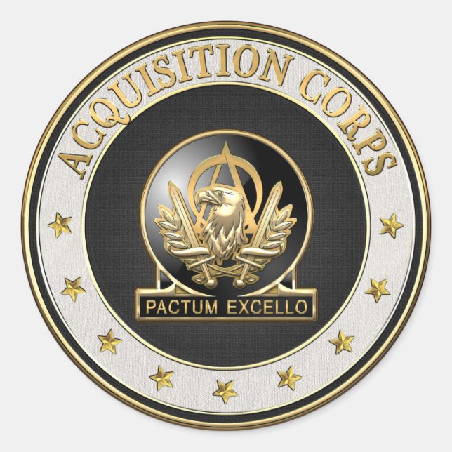 [500] Acquisition Corps (AAC) Regimentsinsignien Runder Aufkleber (Vorderseite)