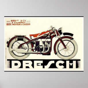 500 ccm französisches Vintage-Motorrad Poster