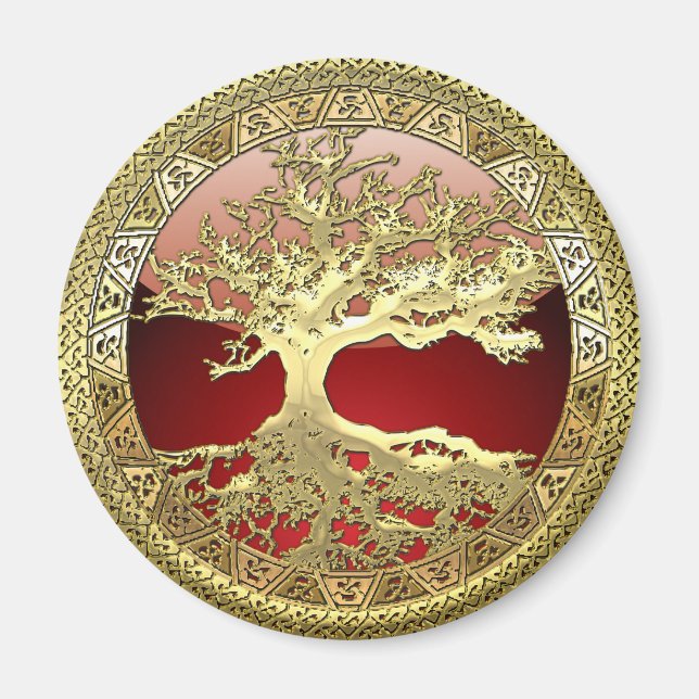 [500] Celtic Tree of Life [Gold] Magnet (Vorne)