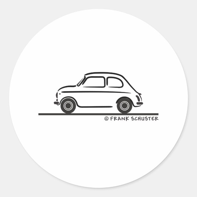 500 Cinquecento Runder Aufkleber (Vorderseite)