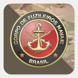 [500] Corpo De Fuzileiros Navais [Brasil] (CFN) Quadratischer Aufkleber