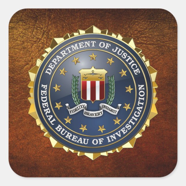 [500] FBI Special Edition Quadratischer Aufkleber (Vorderseite)