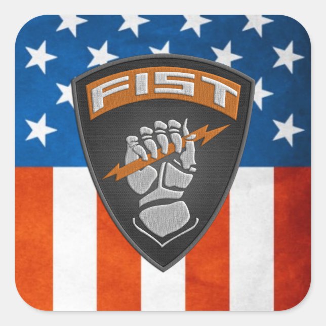 [500] Forward Observer (FIST) [Patch] Quadratischer Aufkleber (Vorderseite)