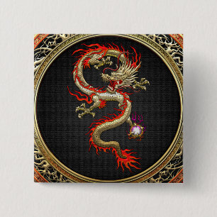 [500] Goldener chinesischer Drache Fucanglong Button