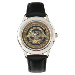 [500] Goldrömischer Kaiseradler auf Goldmedaille Armbanduhr
