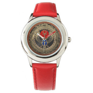 [500] Heiliger Goldägypter Winged Scarabäus mit Armbanduhr