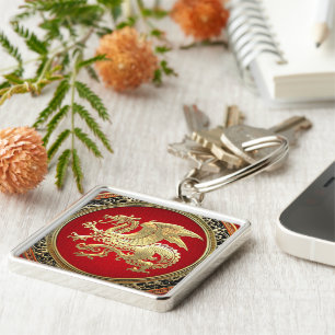 [500] Isländischer Drache, Landvættir [Gold] Schlüsselanhänger