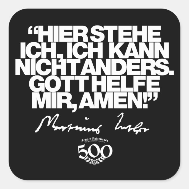500. Jubiläumsreformation Luther Quote Sticker (Vorderseite)