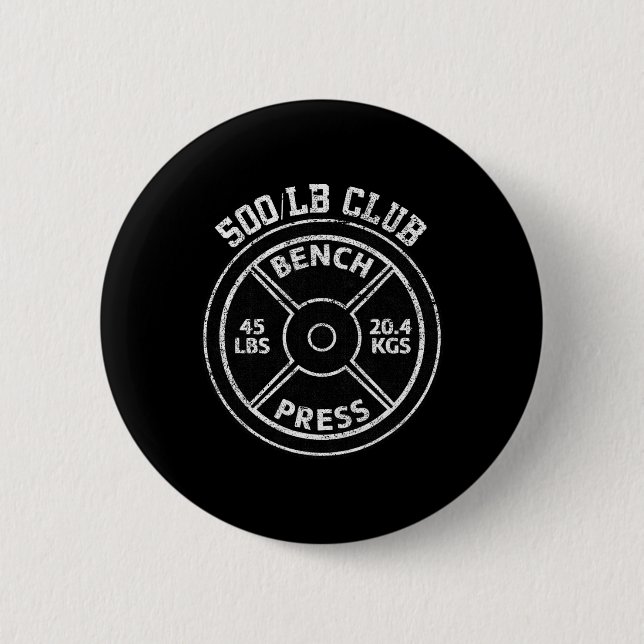 500 Lbs Pound Bench Press Club Gym Weightlifting P Button (Vorderseite)