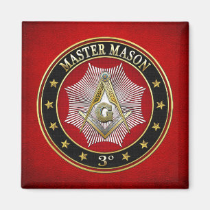[500] Master Mason - Platz und Kompasse 3. Stufe Magnet