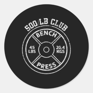 500 Pfund Bankdrücken Club Fitnessstudio Gewichthe Runder Aufkleber