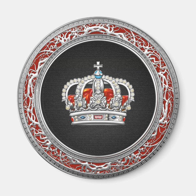 [500] Prince-Princess King-Queen Crown [Silver] Magnet (Vorne)